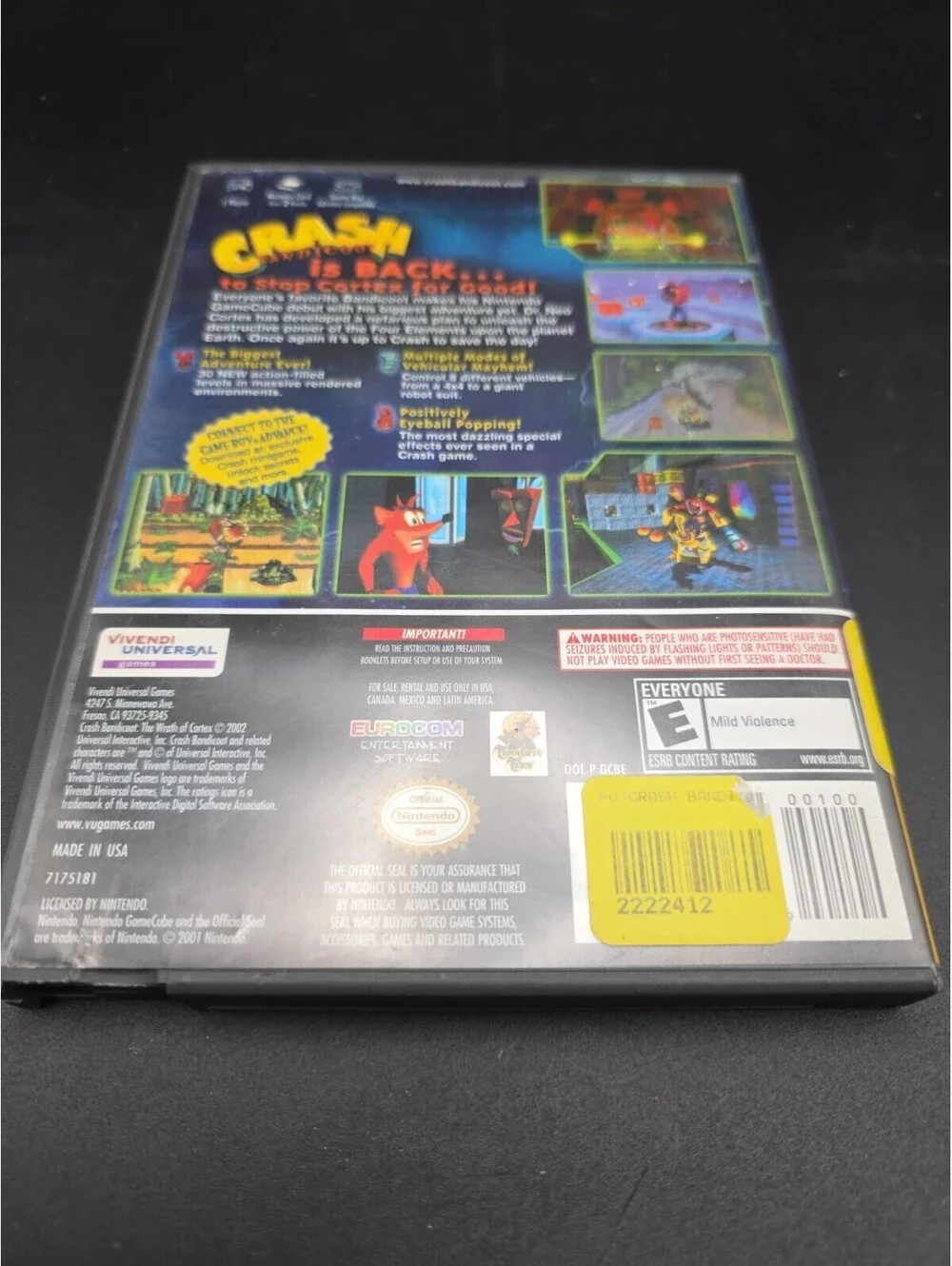 Crash Bandicoot The Wrath of Cortex Nintendo GameCube Game